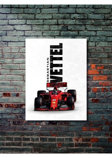 Sebastian Vettel - Formula -1 - Eşsiz Tasarım Otomobil Posterleri, Özel Tasarım Kağıt Poster