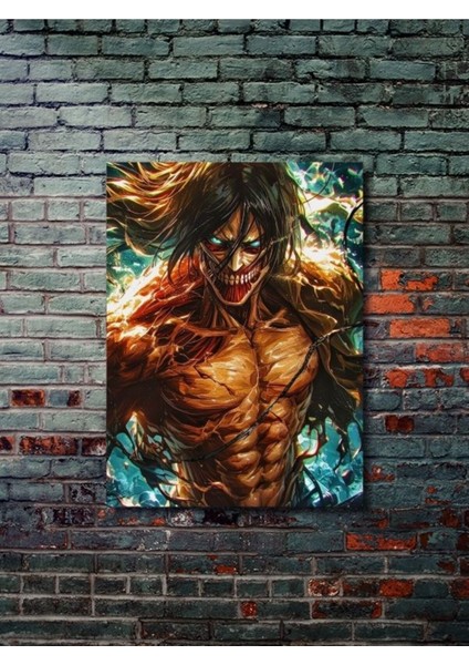 Eren Jaegerr - Attack On Titan, Anime - Manga Serisi, Özel Tasarım Kağıt Poster, Duvar Sanatı