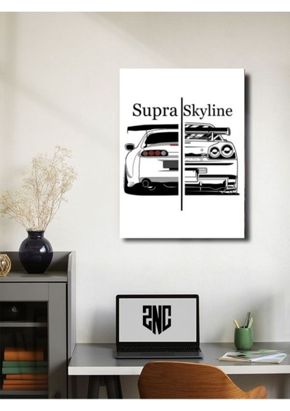 Skyline Vs Supra - Eşsiz Tasarım Motosiklet Posterleri, Özel Tasarım Kağıt Poster fiyatları