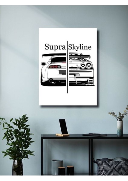 Skyline Vs Supra - Eşsiz Tasarım Motosiklet Posterleri, Özel Tasarım Kağıt Poster modelleri