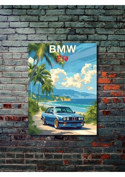 Bmw E30, Eşsiz Tasarım Otomobil Posterleri, Özel Tasarım Kağıt Poster