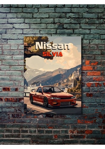 Nissan Silvia, Eşsiz Tasarım Otomobil Posterleri, Özel Tasarım Kağıt Poster
