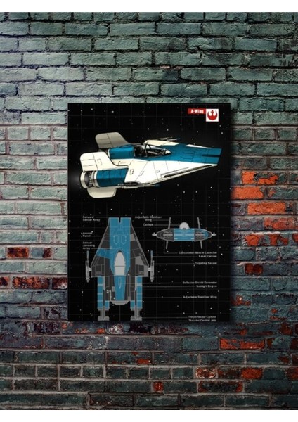 A-Wing - Star Wars - Gemi Şemaları - Film & Dizi Posterleri, Özel Tasarım Kağıt Poster