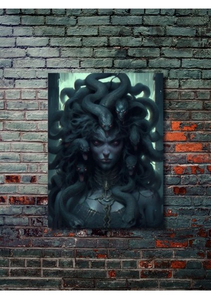 Medusa - Eşsiz Tasarım Yunan Tanrıları, Mitoloji, Karakter Posterleri, Özel Tasarım Kağıt Poster,