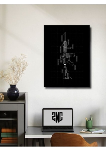 Colt - M4A1 - Eşsiz Tasarım Silah ve Silah Şemaları Posterleri, Özel Tasarım Kağıt Poster fiyatları