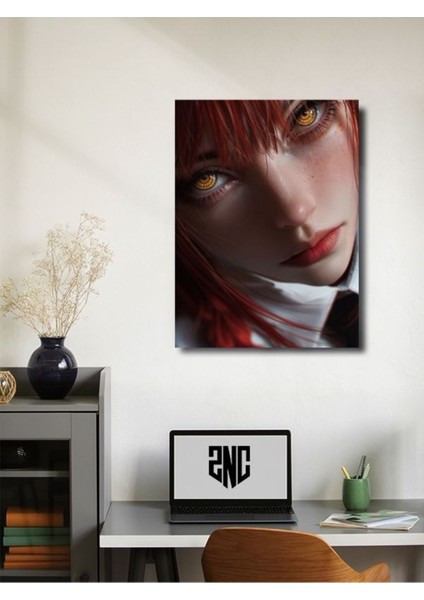 Makima - Chainsaw Man, Anime - Manga Serisi, Özel Tasarım Kağıt Poster, Duvar Sanatı