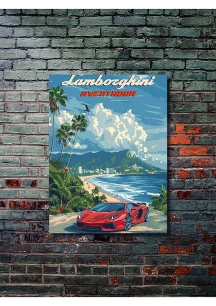 Lamborghini Aventador, Eşsiz Tasarım Otomobil Posterleri, Özel Tasarım Kağıt Poster