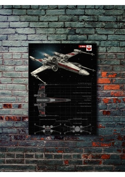 x -Wing - Star Wars - Gemi Şemaları - Film & Dizi Posterleri, Özel Tasarım Kağıt Poster
