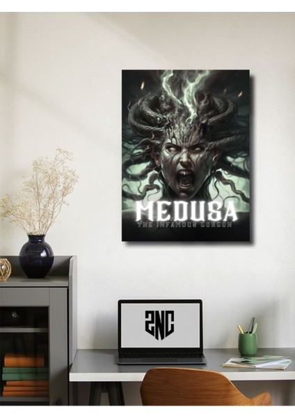 Medusa - Eşsiz Tasarım Yunan Tanrıları, Mitoloji, Karakter Posterleri, Özel Tasarım Kağıt Poster, fiyatları