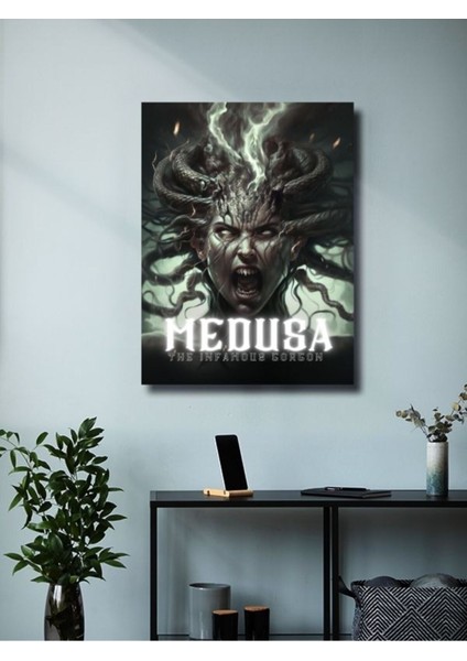 Medusa - Eşsiz Tasarım Yunan Tanrıları, Mitoloji, Karakter Posterleri, Özel Tasarım Kağıt Poster, modelleri