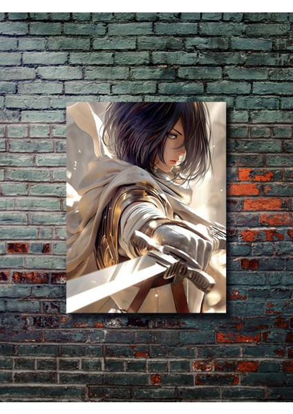 Mikasa Akerman - Attack On Titan - Anime & Manga Posterleri, Özel Tasarım Kağıt Poster, Duvar Sanatı