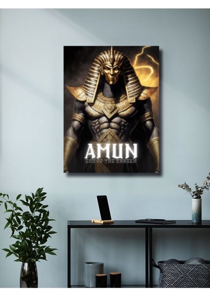 Amun - Eşsiz Tasarım Mısır Tanrıları, Mitoloji, Karakter Posterleri, Özel Tasarım Kağıt Poster, modelleri