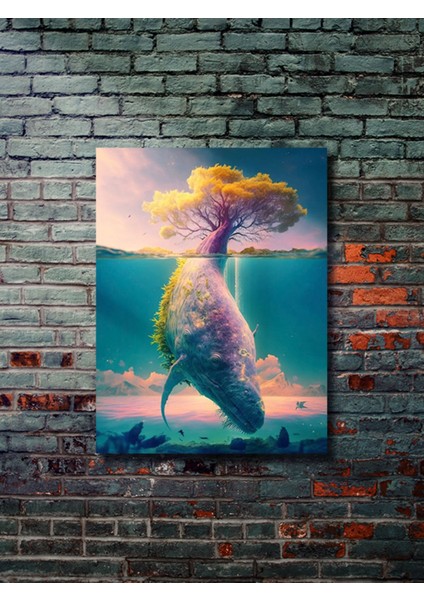 Balina Teması, Özel Tasarım Kağıt Poster, Duvar Sanatı