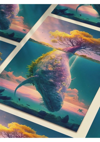 Balina Teması, Özel Tasarım Kağıt Poster, Duvar Sanatı fırsatları