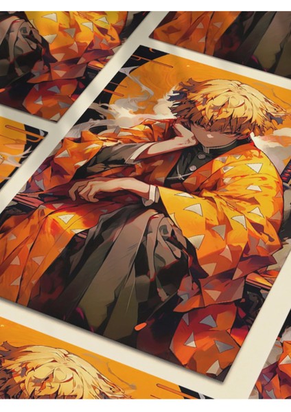 Zenitsu - Demon Slayer - Anime & Manga Posterleri, Özel Tasarım Kağıt Poster, Duvar Sanatı