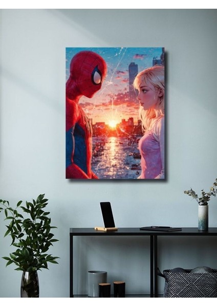 Spiderman & Spider Gwen - Marvel - Film & Dizi Posterleri, Özel Tasarım Kağıt Poster, Duvar Sanatı