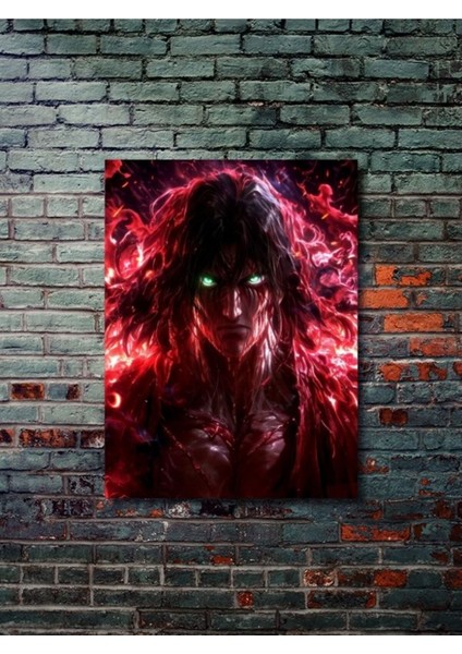 Eren Jaegerr - Attack On Titan, Anime - Manga Serisi, Özel Tasarım Kağıt Poster, Duvar Sanatı