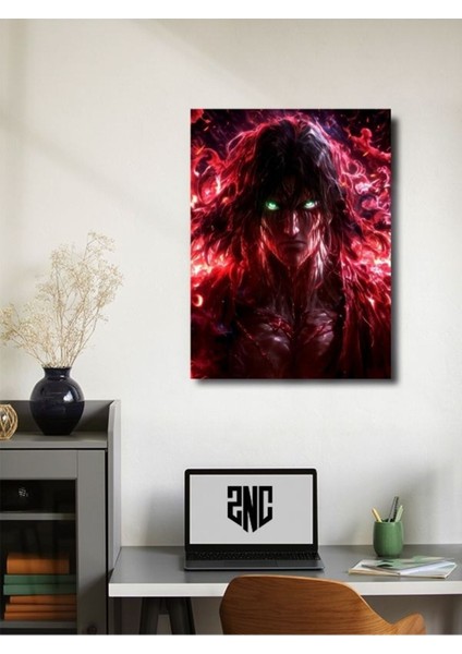 Eren Jaegerr - Attack On Titan, Anime - Manga Serisi, Özel Tasarım Kağıt Poster, Duvar Sanatı