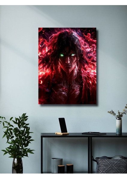 Eren Jaegerr - Attack On Titan, Anime - Manga Serisi, Özel Tasarım Kağıt Poster, Duvar Sanatı