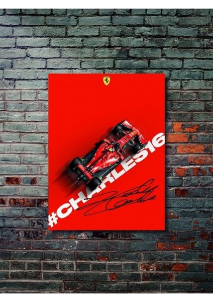 Charles Leclerc - Formula -1 - Eşsiz Tasarım Otomobil Posterleri, Özel Tasarım Kağıt Poster