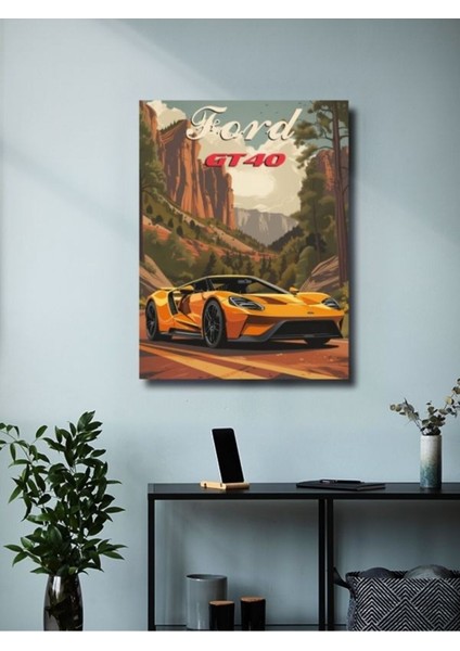 Ford GT40, Eşsiz Tasarım Otomobil Posterleri, Özel Tasarım Kağıt Poster modelleri