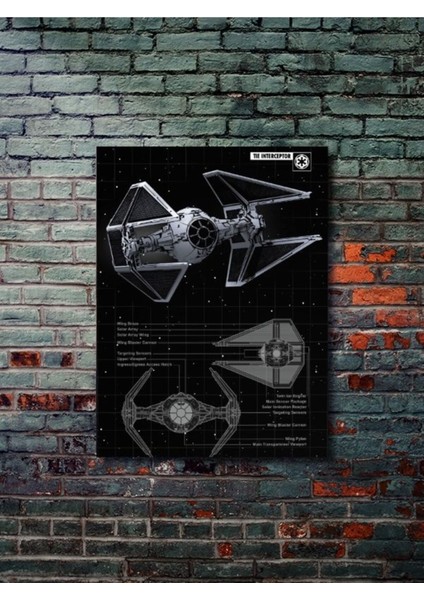 Tie Interceptor - Star Wars - Gemi Şemaları - Film & Dizi Posterleri, Özel Tasarım Kağıt Poster