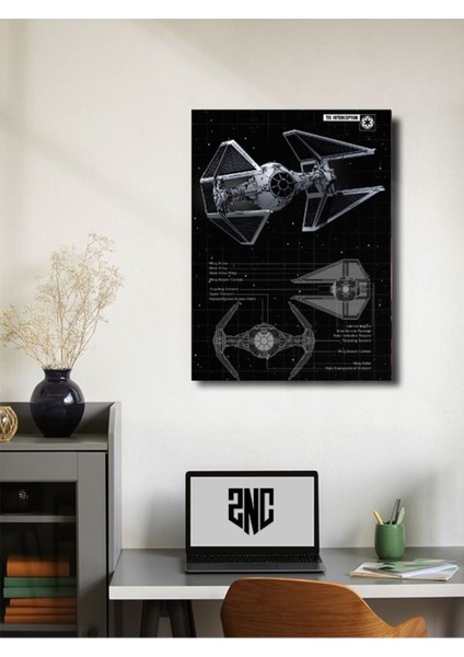 Tie Interceptor - Star Wars - Gemi Şemaları - Film & Dizi Posterleri, Özel Tasarım Kağıt Poster fiyatları