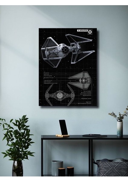 Tie Interceptor - Star Wars - Gemi Şemaları - Film & Dizi Posterleri, Özel Tasarım Kağıt Poster modelleri