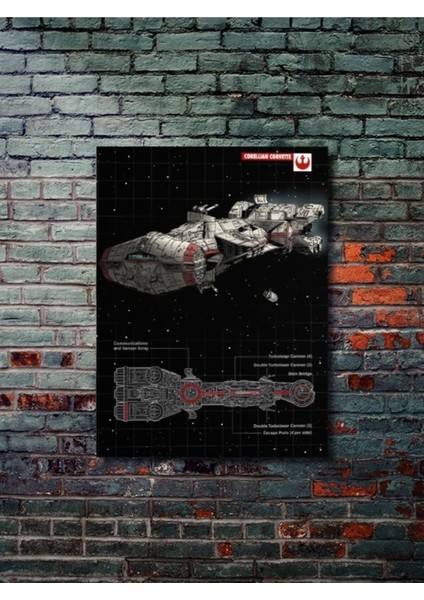 Corellian Corvette - Star Wars - Gemi Şemaları - Film & Dizi Posterleri, Özel Tasarım Kağıt Poster