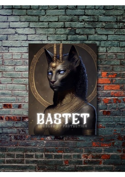 Bastet - Eşsiz Tasarım Mısır Tanrıları, Mitoloji, Karakter Posterleri, Özel Tasarım Kağıt Poster,