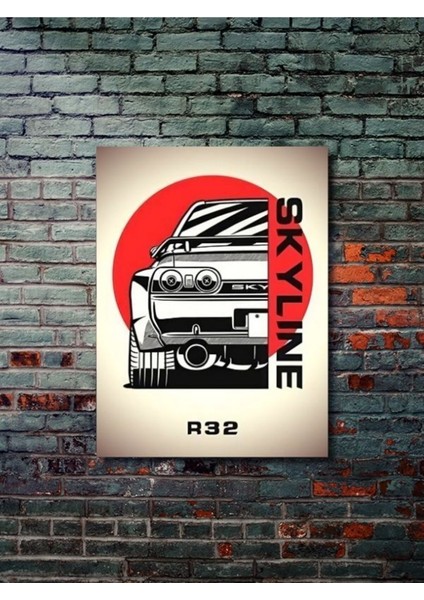 Skyline R32 - Nissan - Eşsiz Tasarım Motosiklet Posterleri, Özel Tasarım Kağıt Poster
