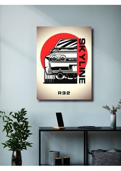 Skyline R32 - Nissan - Eşsiz Tasarım Motosiklet Posterleri, Özel Tasarım Kağıt Poster modelleri