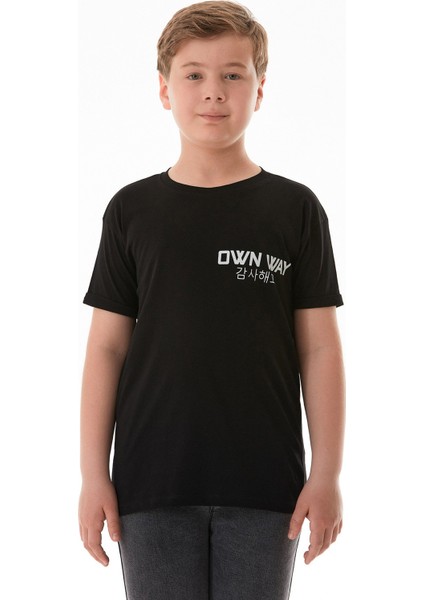 Own Way Yazı Baskılı Erkek Çocuk Tişört