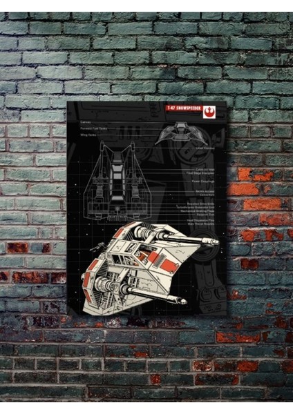 T47 - Snowspeeder - Star Wars - Gemi Şemaları - Film & Dizi Posterleri, Özel Tasarım Kağıt Poster