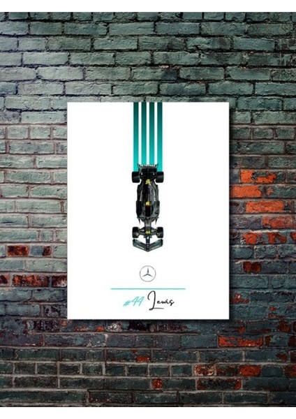 Lewis H. - Formula -1 - Eşsiz Tasarım Otomobil Posterleri, Özel Tasarım Kağıt Poster