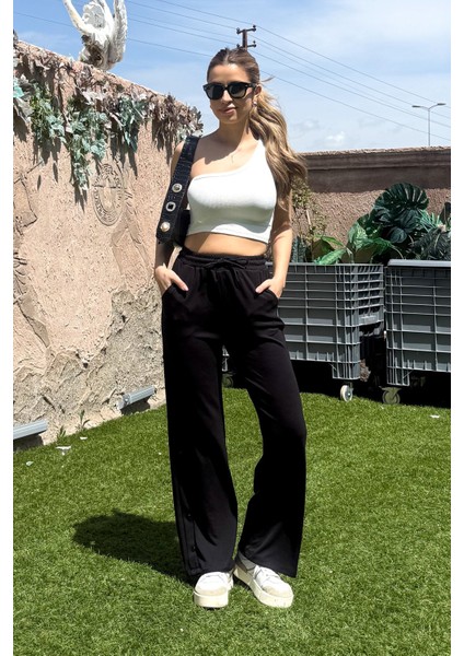 Kadın Paça Çıtçıtlı Geniş Paça Eşofman Altı 3037