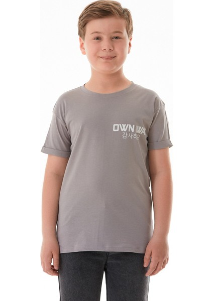 Own Way Yazı Baskılı Erkek Çocuk Tişört