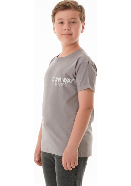 Own Way Yazı Baskılı Erkek Çocuk Tişört fırsatları
