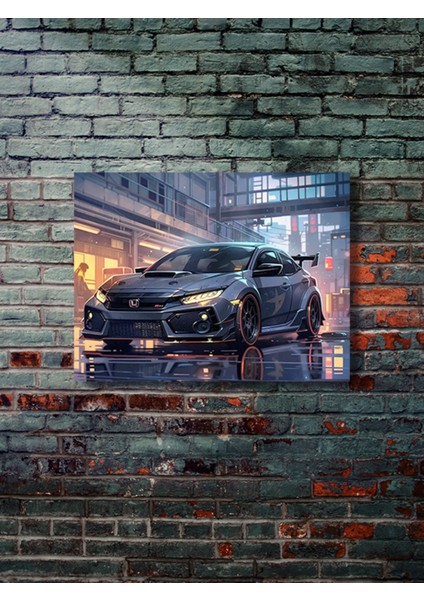 Honda Civic Type R, Eşsiz Tasarım Otomobil Posterleri, Özel Tasarım Kağıt Poster, Duvar Sanatı