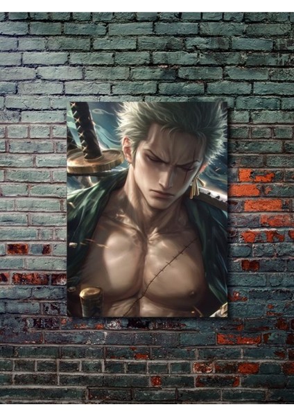 Zoro - One Piece, Özel Tasarım Kağıt Poster, Duvar Sanatı,