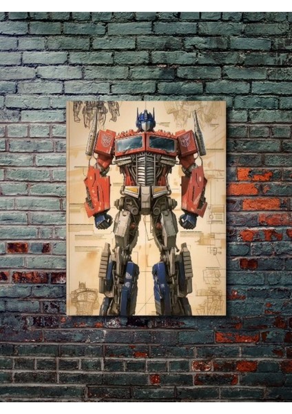 Optimus Prime - Transformers - Dizi, Film ve Karakter Özel Tasarım Poster Serisi, Eşsiz Tasarım,