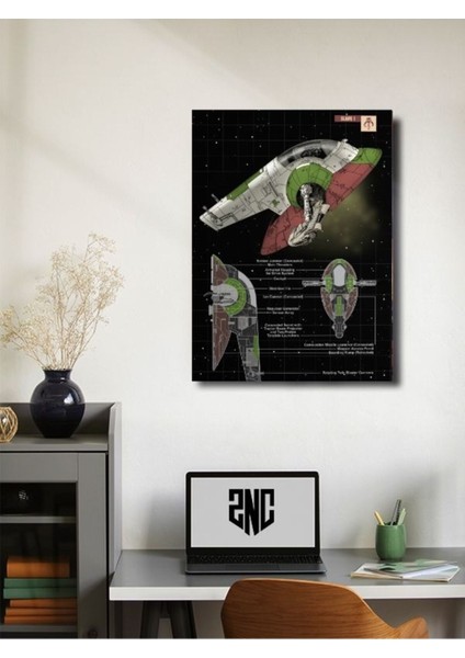 Slave I - Star Wars - Gemi Şemaları - Film & Dizi Posterleri, Özel Tasarım Kağıt Poster fiyatları