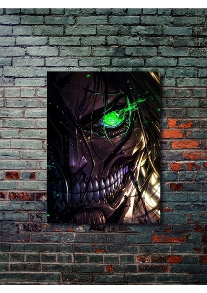 Eren Jaegerr - Attack On Titan, Anime - Manga Serisi, Özel Tasarım Kağıt Poster, Duvar Sanatı
