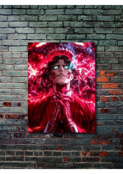 Eren Jaegerr - Attack On Titan, Anime - Manga Serisi, Özel Tasarım Kağıt Poster, Duvar Sanatı