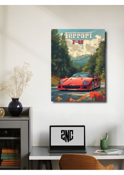 Ferrari F-40, Eşsiz Tasarım Otomobil Posterleri, Özel Tasarım Kağıt Poster fiyatları