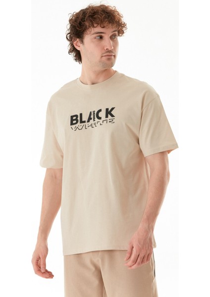 Black Kabartma Baskılı Tişört