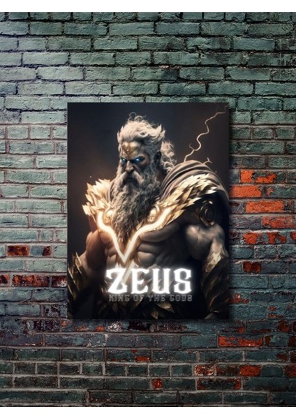 Zeus - Eşsiz Tasarım Yunan Tanrıları, Mitoloji, Karakter Posterleri, Özel Tasarım Kağıt Poster,