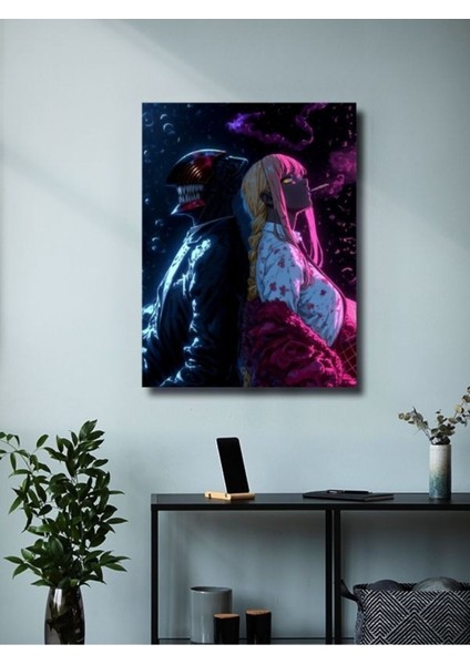 Denji - Makima - Chainsaw Man, Anime - Manga Serisi, Özel Tasarım Kağıt Poster, Duvar Sanatı modelleri