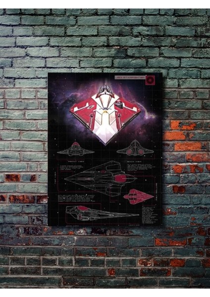 Jedi Starfighter - Star Wars - Gemi Şemaları - Film & Dizi Posterleri, Özel Tasarım Kağıt Poster
