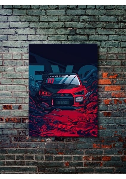 Mitsubishi - Evo 10 - Eşsiz Tasarım Motosiklet Posterleri, Özel Tasarım Kağıt Poster